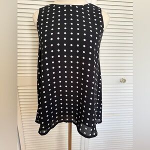 Philosophy Black and White Polka sleeveless top.